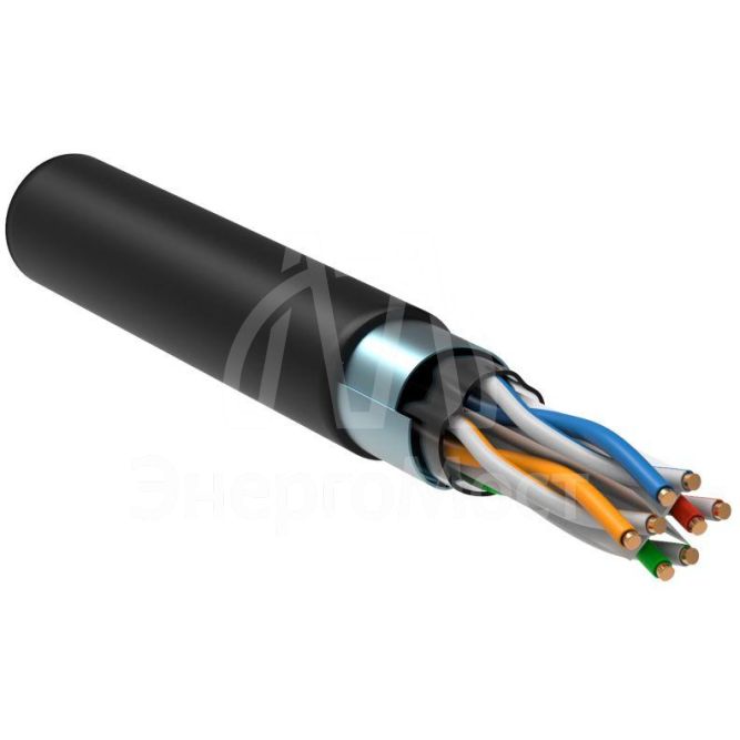 Кабель витая пара F/UTP кат.6 4х2х23AWG solid LDPE черн. (305м) (м) ITK LC3-C604-339