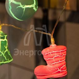 Гирлянда светодиодная &amp;quot;Новый год&amp;quot; 1.5м 10LED тепл. бел. провод прозр. питание 2хAA (батарейки не в комплекте) Neon-Night 303-081