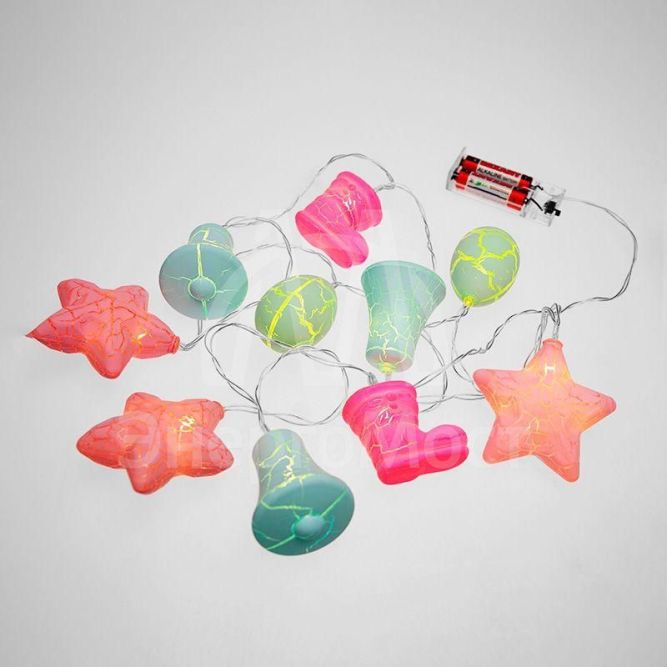 Гирлянда светодиодная &amp;quot;Новый год&amp;quot; 1.5м 10LED тепл. бел. провод прозр. питание 2хAA (батарейки не в комплекте) Neon-Night 303-081