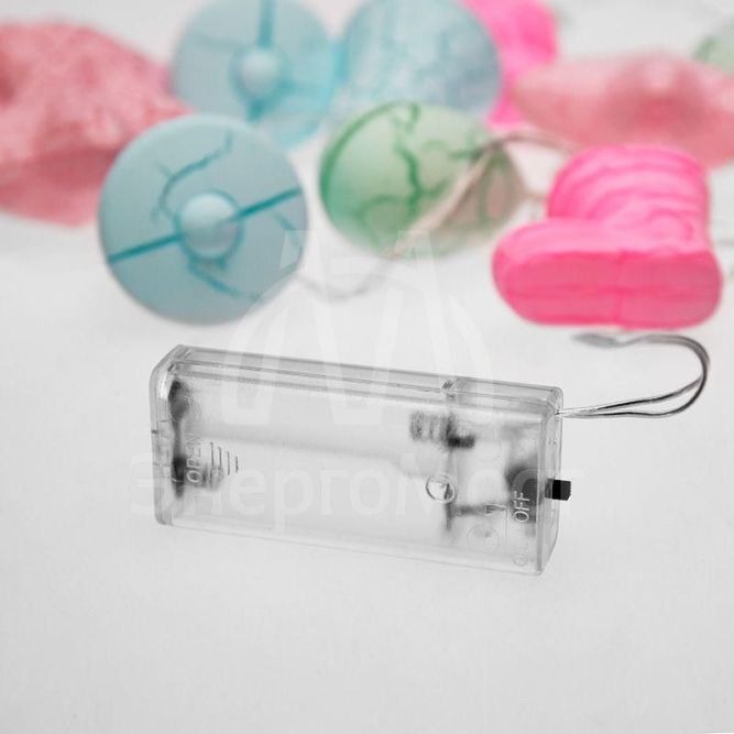 Гирлянда светодиодная &amp;quot;Новый год&amp;quot; 1.5м 10LED тепл. бел. провод прозр. питание 2хAA (батарейки не в комплекте) Neon-Night 303-081