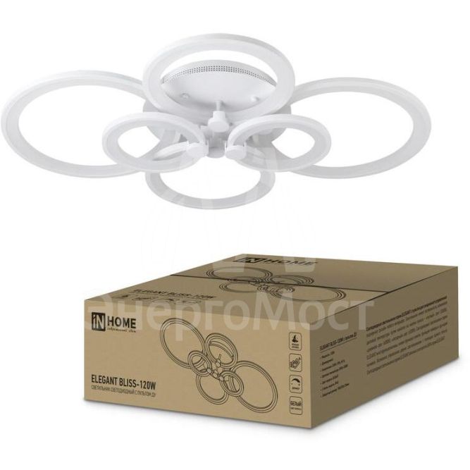 Светильник светодиодный ELEGANT BLISS-120W 120Вт 230В 3000-4000-6500К 8400лм 780х550х130мм с пультом ДУ IN HOME 4690612035468