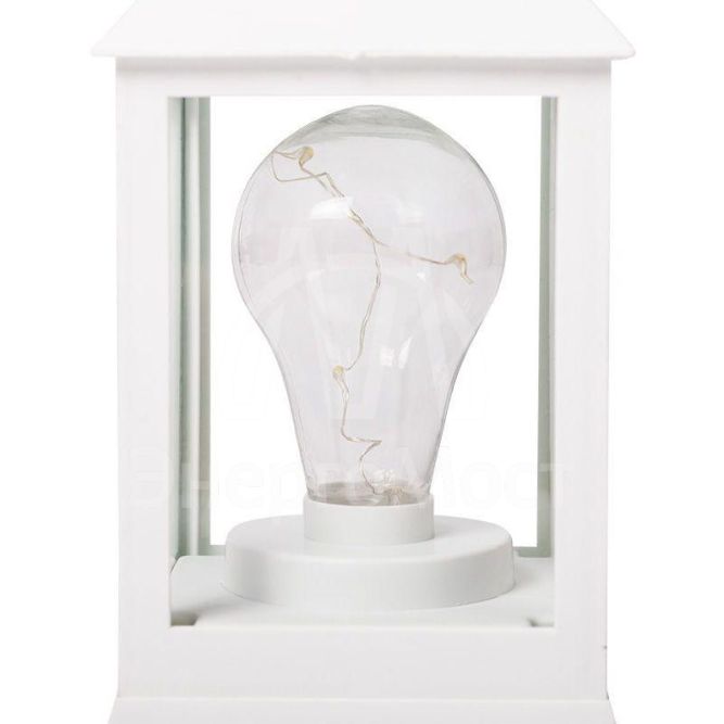 Фонарь декоративный со свечкой бел. корпус 10.5х10.5х24см тепл. бел. Neon-Night 513-052