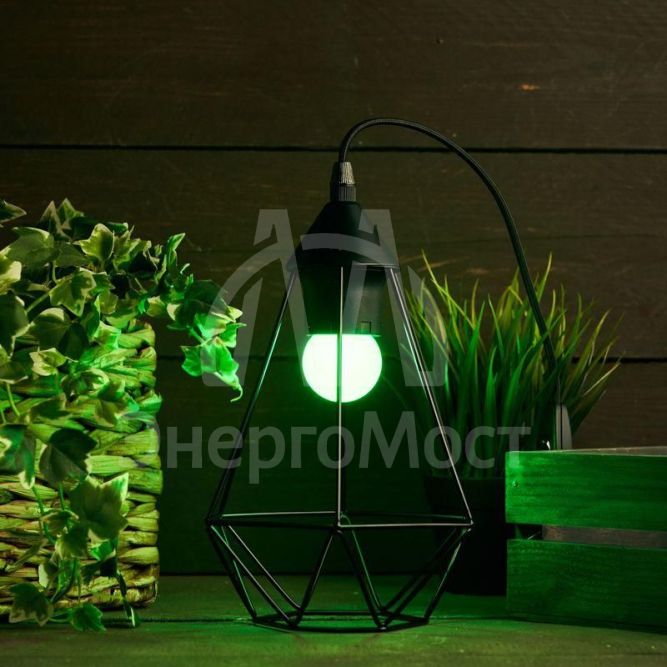 Лампа светодиодная 1Вт 5LED Шар d45 E27 зел. Neon-Night 405-114