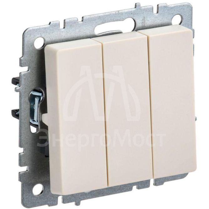 Выключатель 3-кл. СП BRITE ВС10-3-0-БрКр 10А беж. IEK BR-V30-0-10-K10