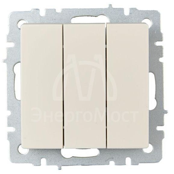 Выключатель 3-кл. СП BRITE ВС10-3-0-БрКр 10А беж. IEK BR-V30-0-10-K10