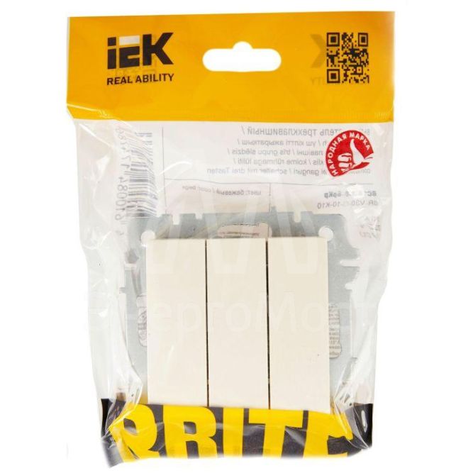 Выключатель 3-кл. СП BRITE ВС10-3-0-БрКр 10А беж. IEK BR-V30-0-10-K10