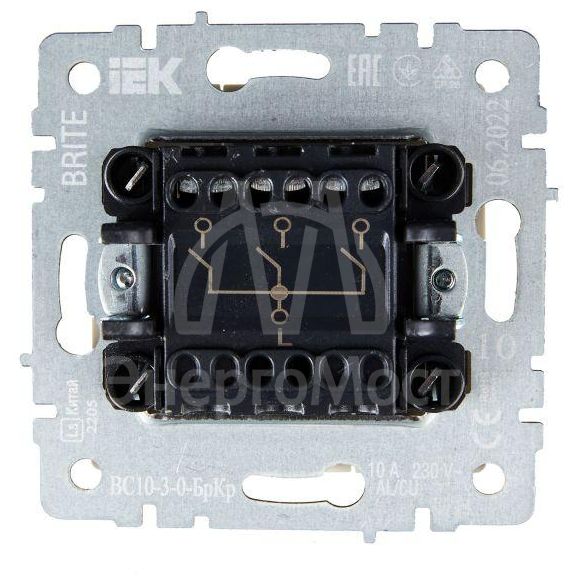 Выключатель 3-кл. СП BRITE ВС10-3-0-БрКр 10А беж. IEK BR-V30-0-10-K10