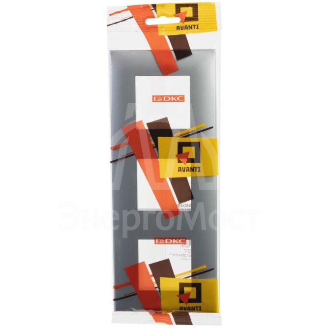 Рамка 3-м 6мод. Avanti &amp;quot;Закаленная сталь&amp;quot; DKC 4404906