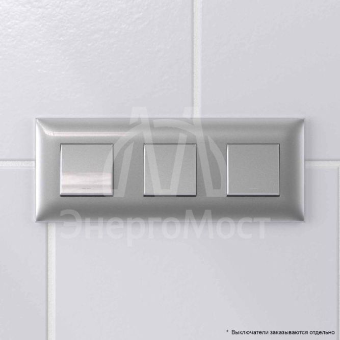 Рамка 3-м 6мод. Avanti &amp;quot;Закаленная сталь&amp;quot; DKC 4404906