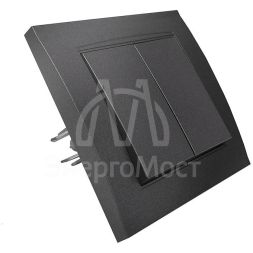 Выключатель 2-кл. СП Бриллиант 10А IP20 в сборе графит Universal 7947403-Gr