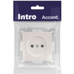Розетка 1-м СП Accent 6-201-06 16А IP20 250В 2P перламутр. Intro Б0063667