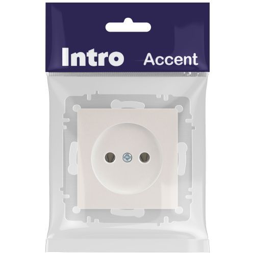 Розетка 1-м СП Accent 6-201-06 16А IP20 250В 2P перламутр. Intro Б0063667