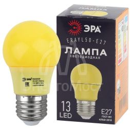 Лампа светодиодная ERAYL50-E27 A50 3Вт груша желт. E27 13SMD для белт-лайт ЭРА Б0049581