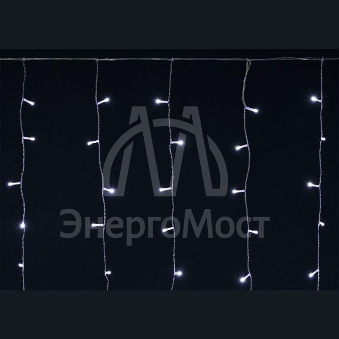 Гирлянда &amp;quot;Бахрома&amp;quot; 4.5х0.7м 200LED бел. IP44 провод прозр. 230В транзит IEK LGDU301-2-200-L3-T-S-44