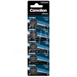 Элемент питания литиевый CR CR2025 BL-5 (блист.5шт) Camelion 1594