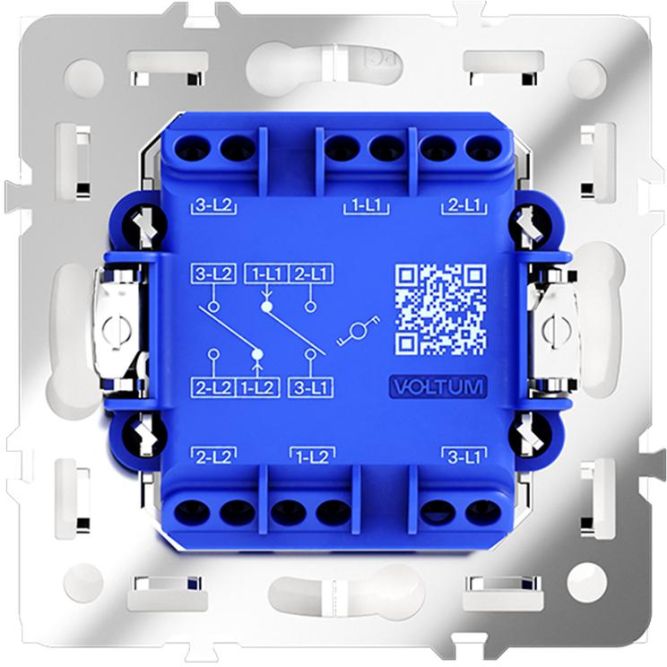 Переключатель проходной 2-кл. СП S70 10А механизм бел. матов. Voltum VLS020302
