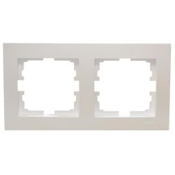 Рамка 2-местн. горизонт. VESNA жемчуж./бел. перламутр LEZARD 742-3000-147