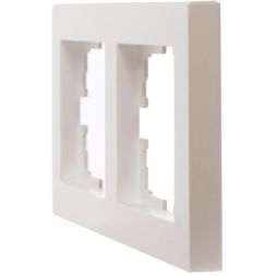 Рамка 2-местн. горизонт. VESNA жемчуж./бел. перламутр LEZARD 742-3000-147