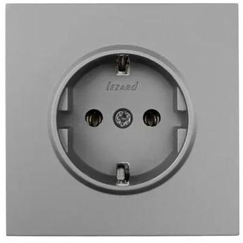Розетка 1-мест. с/з ПБТ СП ZIMA IP20 16А безвинт. зажим сер. матов. LEZARD 704-7488-122BQC