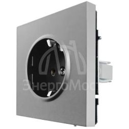 Розетка 1-мест. с/з ПБТ СП ZIMA IP20 16А безвинт. зажим сер. матов. LEZARD 704-7488-122BQC