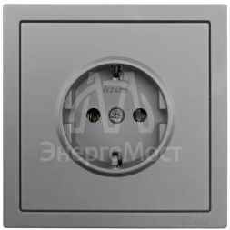 Розетка 1-мест. с/з ПБТ СП ZIMA IP20 16А безвинт. зажим сер. матов. LEZARD 704-7488-122BQC