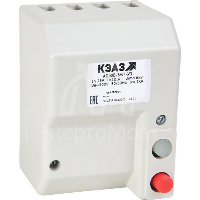Выключатель автоматический 25А 10Iн АП50Б 3МТ У3 400В AC КЭАЗ 107275