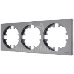 Рамка 3-м OSEN горизонт. квадрат сер. матов.LEZARD 743-7400-148