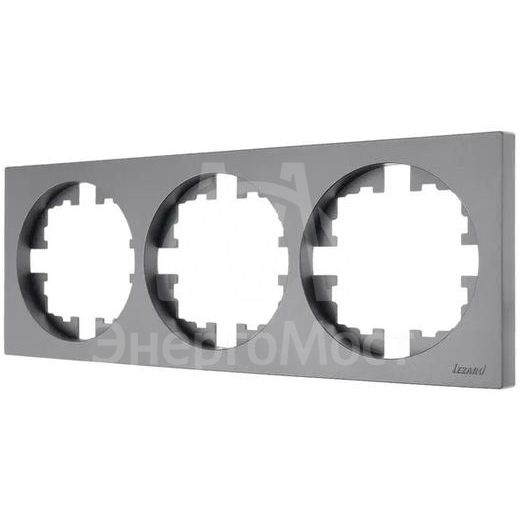 Рамка 3-м OSEN горизонт. квадрат сер. матов.LEZARD 743-7400-148