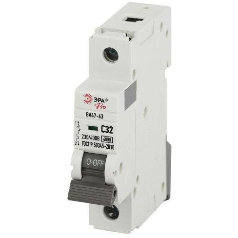 Выключатель автоматический 1п C 32А 6кА ВА47-63 PRO VA63-1P32C6 Эра Б0063142