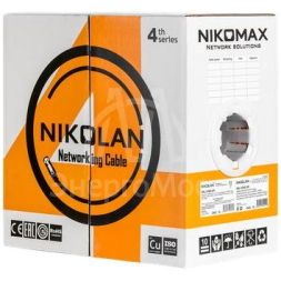 Кабель U/UTP 4 пары кат.5e (класс D) тест по ISO/IEC 100МГц ож BC (уп.305м) NIKOLAN NKL 4100C-BK