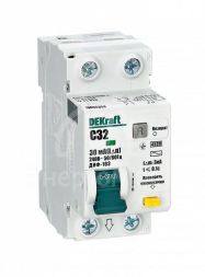 Выключатель автоматический дифференциального тока 2п C 32А 30мА тип AC 4.5кА ДИФ-103NEW Sche 16055DEK