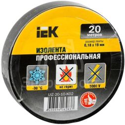 Изолента ПВХ 0.18х19мм черн. (рул.20м) IEK UIZ-20-10-K02