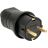 Вилка прямая 16А IP44 2P+PE 230В каучук EKF RPS-011-16-230-44