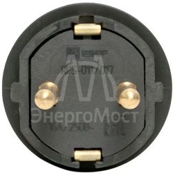 Вилка прямая 16А IP44 2P+PE 230В каучук EKF RPS-011-16-230-44
