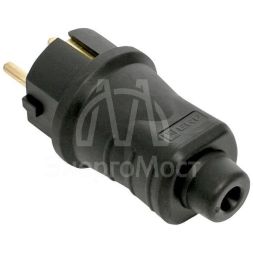 Вилка прямая 16А IP44 2P+PE 230В каучук EKF RPS-011-16-230-44
