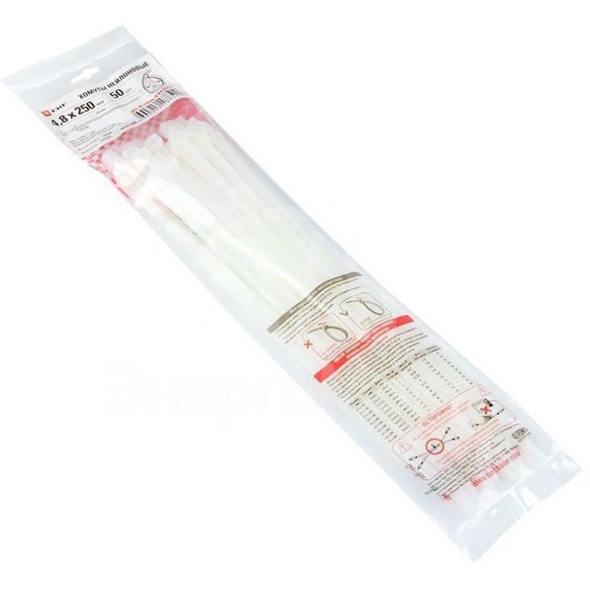 Хомут P6.6 4.8х250 FlexLock стандартный бел. (уп.100шт) PROxima EKF plc-fl-ctsw-4.8x250