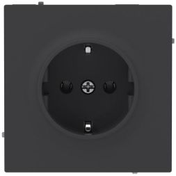 Розетка силовая KANT 2P+E без шторки черн. уголь DKC 7012033