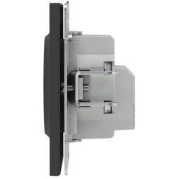 Розетка силовая KANT 2P+E без шторки черн. уголь DKC 7012033