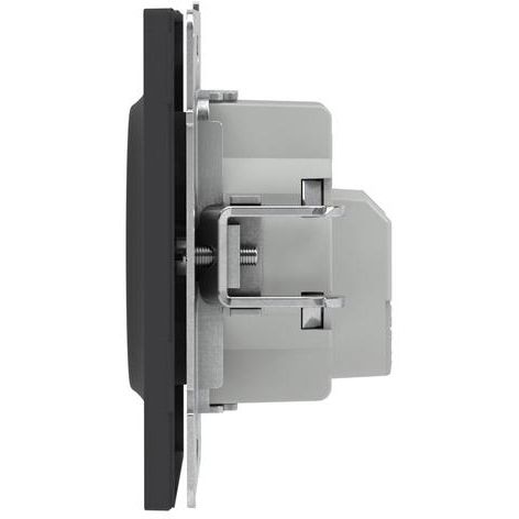 Розетка силовая KANT 2P+E без шторки черн. уголь DKC 7012033