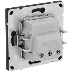 Розетка силовая KANT 2P+E без шторки черн. уголь DKC 7012033