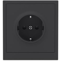 Розетка силовая KANT 2P+E без шторки черн. уголь DKC 7012033