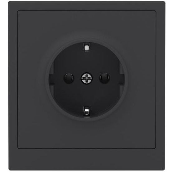 Розетка силовая KANT 2P+E без шторки черн. уголь DKC 7012033