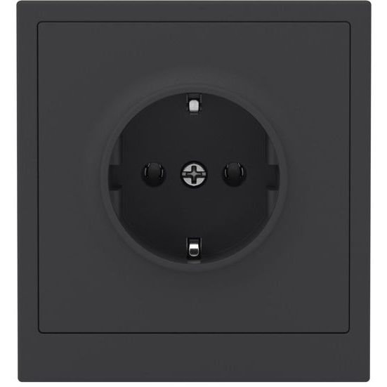 Розетка силовая KANT 2P+E без шторки черн. уголь DKC 7012033