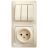 Блок комбинированный GLOSSA розетка+ выкл. 3-кл. беж. SchE GSL000276