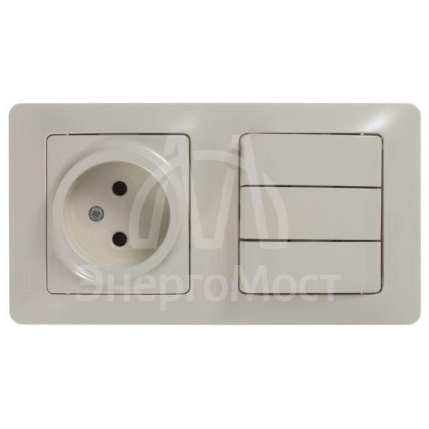 Блок комбинированный GLOSSA розетка+ выкл. 3-кл. беж. SchE GSL000276