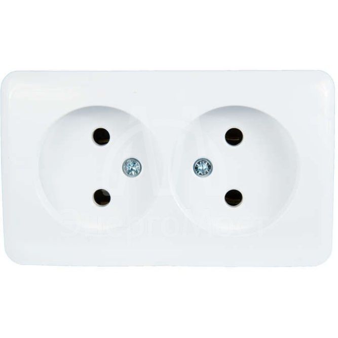 Розетка 2-м ОП VIOLA без заземл. бел. LEZARD 751-0200-128