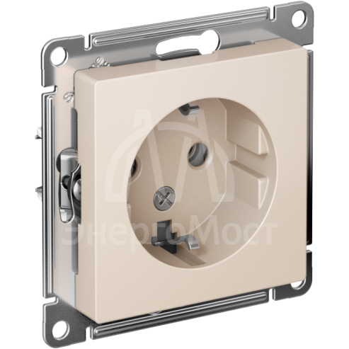 Механизм розетки 1-м СП AtlasDesign 16А с заземл. беж. SchE ATN000243