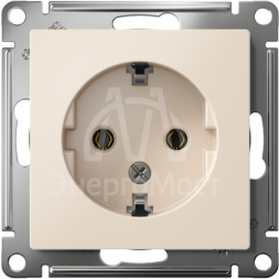 Механизм розетки 1-м СП AtlasDesign 16А с заземл. беж. SchE ATN000243