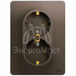 Розетка 2-м Glossa 16А с заземл. в сборе шоколад SchE GSL000824