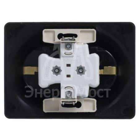 Розетка 2-м Glossa 16А с заземл. в сборе шоколад SchE GSL000824